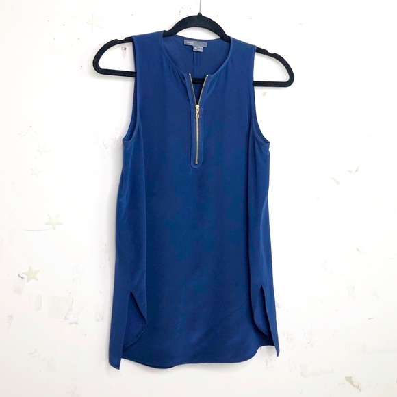 VINCE navy blue silk blouse - Picture 7 of 7